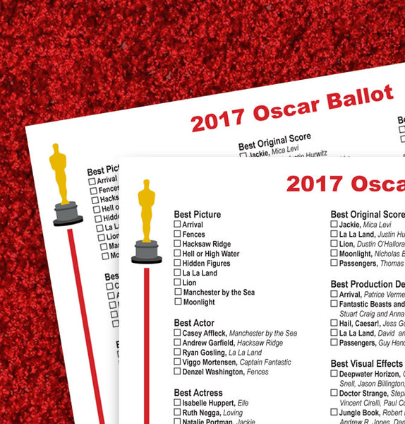 FREE Printable 2017 Oscar Ballot