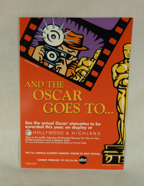 Postcard Ad for 76th Annual Academy Awards Statuettes on Display